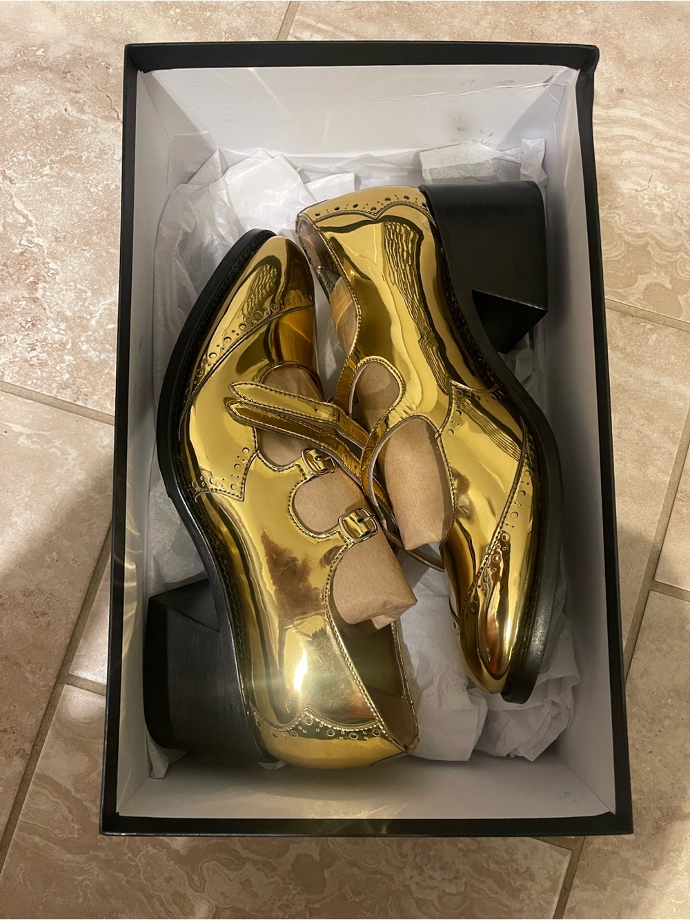 Gold Metallic Mary Jane Loafer - Women - Picture 3 of 6